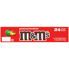 M&M's peanut butter candy box side, 24 count packs
