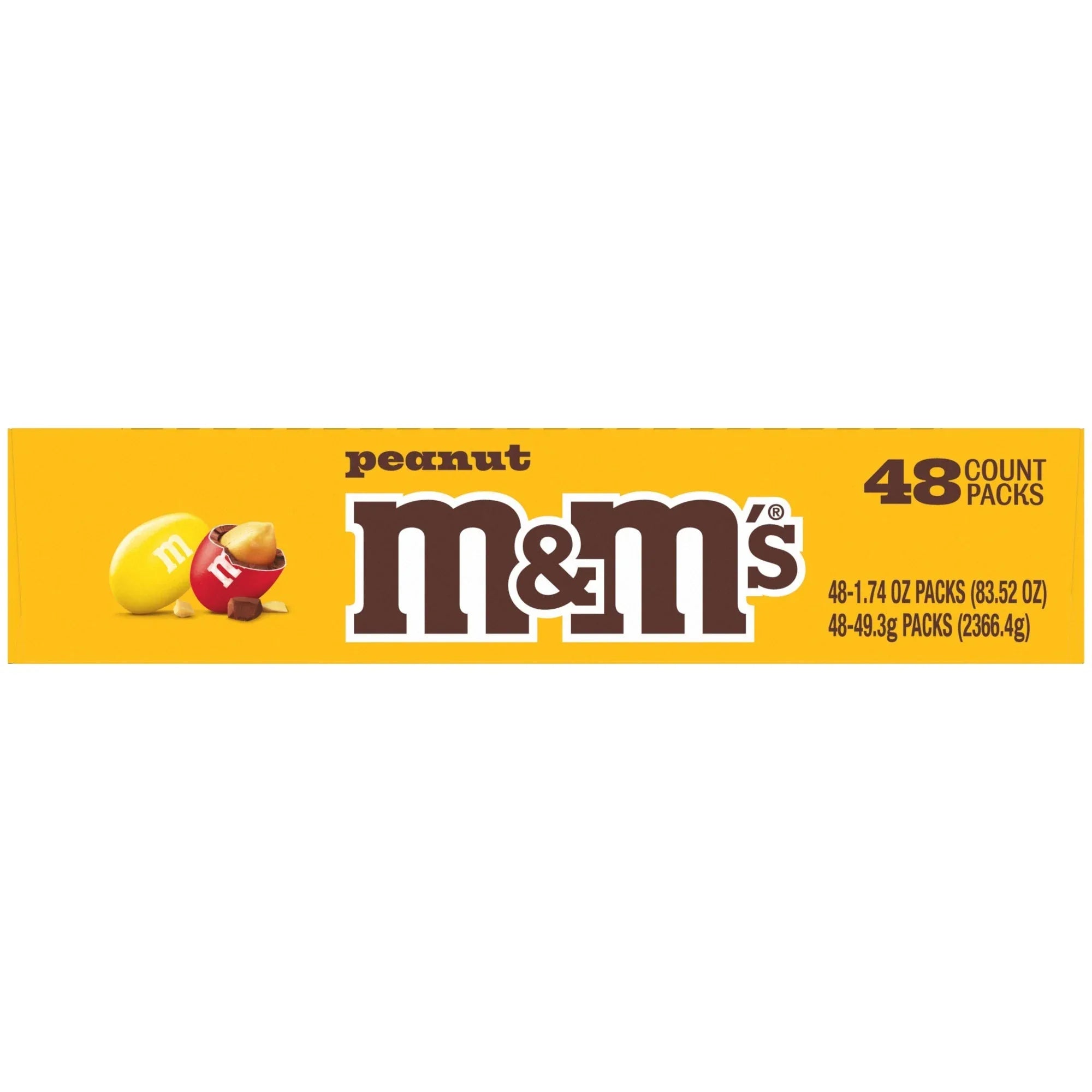 M&M's Chocolate Candy, Peanut, Full Size, 1.74 oz, 48-count - USA MEGA SHOP