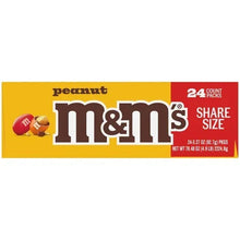 M&M's peanut share size chocolate candy box, side panel view
