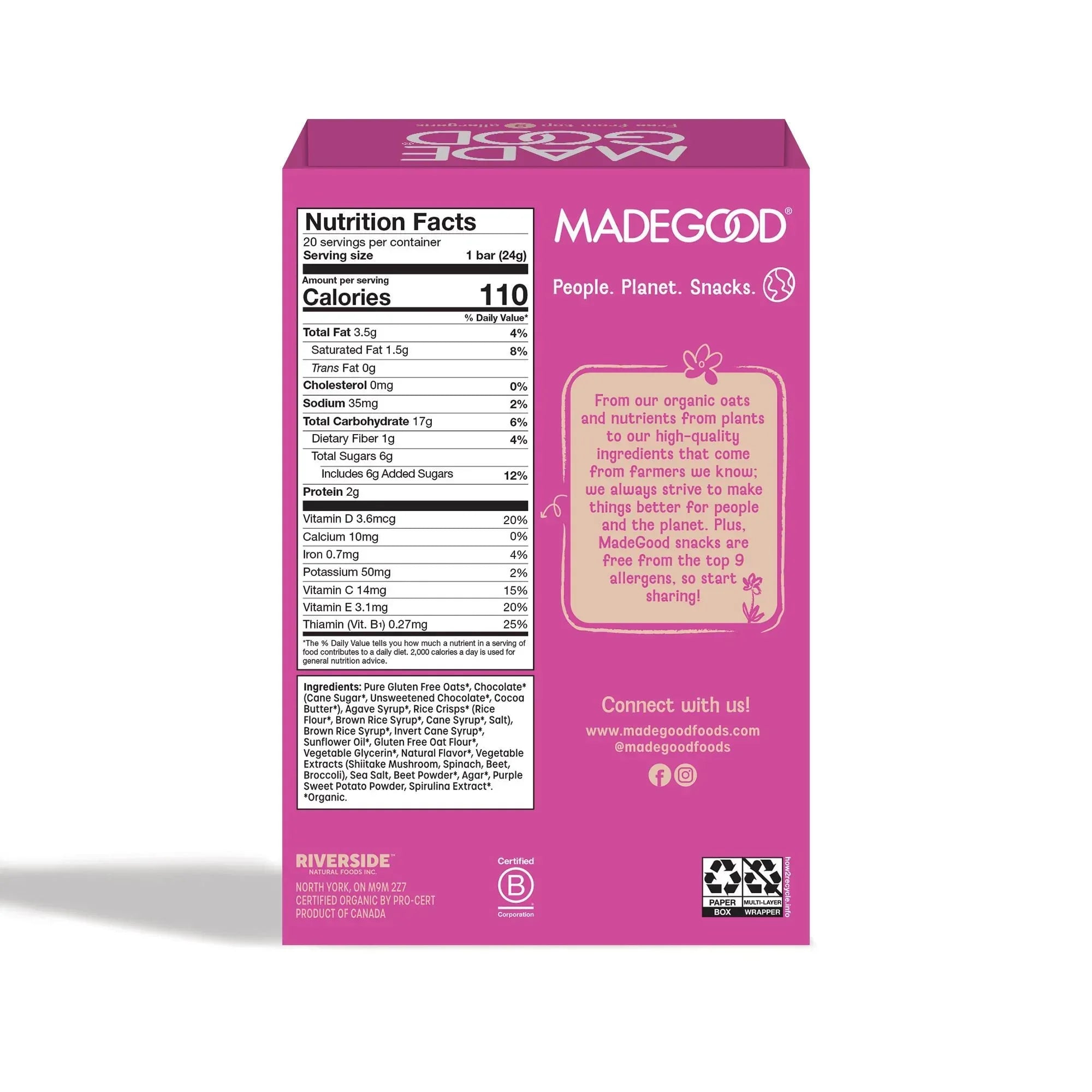 MadeGood Birthday Cake Drizzled Bars, 0.85 oz., 20 pk.