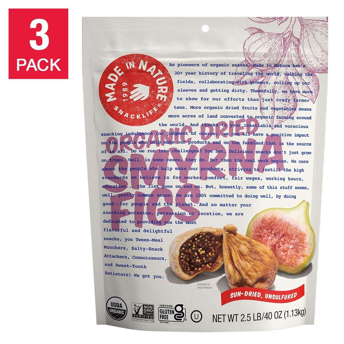 Made In Nature Organic Calimyrna Figs 40 oz, 3-pack - USA MEGA SHOP
