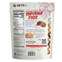Organic dried Smyrna figs pouch back with nutrition facts panel