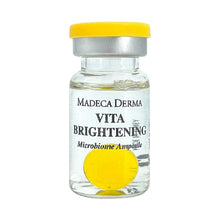 Vita brightening microbiome ampoule bottle with yellow cap and clear body