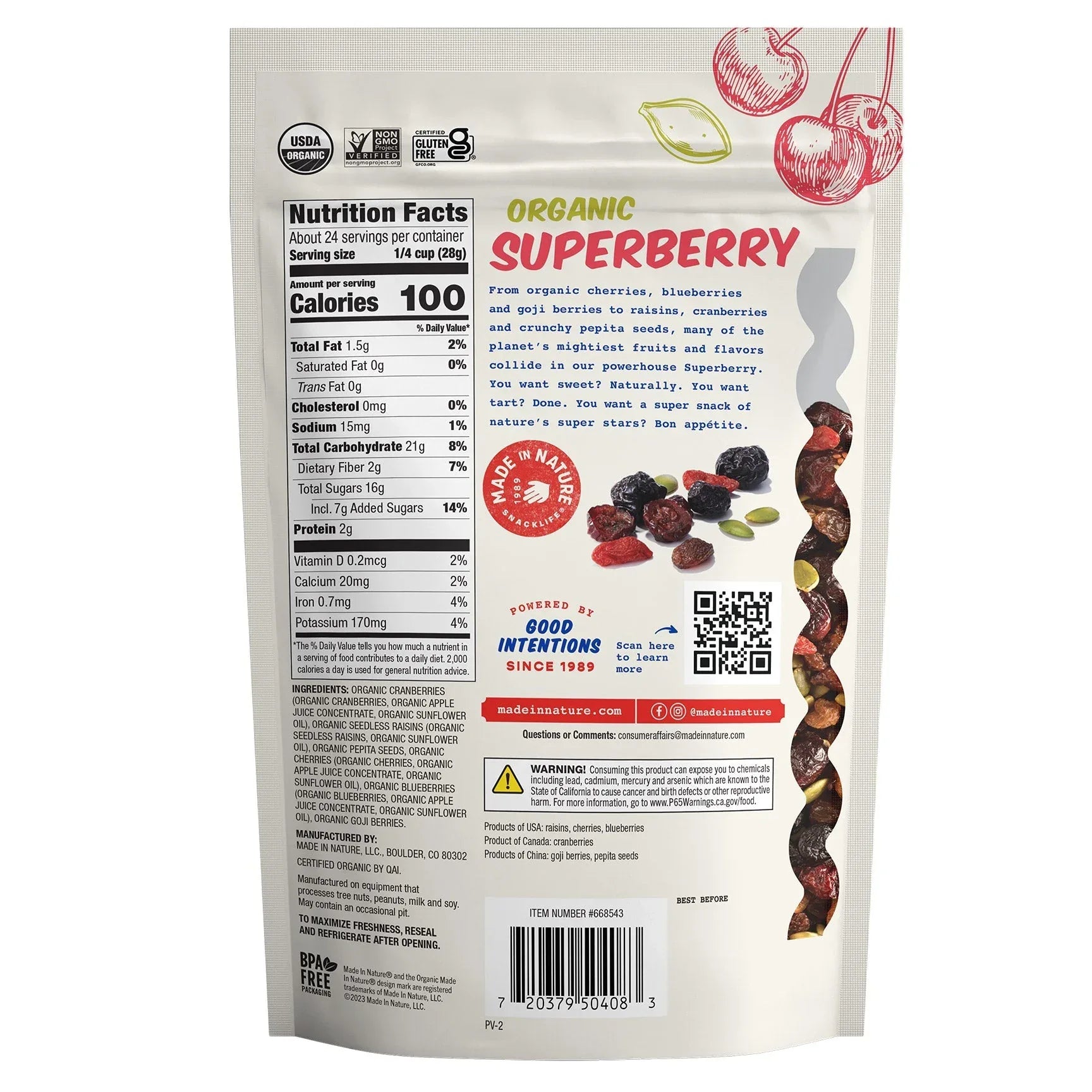 Made in Nature Organic Berry Fusion 24 oz, 2-pack - USA MEGA SHOP