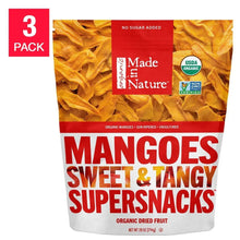 Organic dried mango snack bag, sweet and tangy, no sugar added, USDA organic