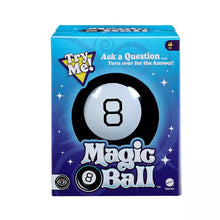 Magic 8 Ball toy box, blue and black packaging with visible number 8 circle