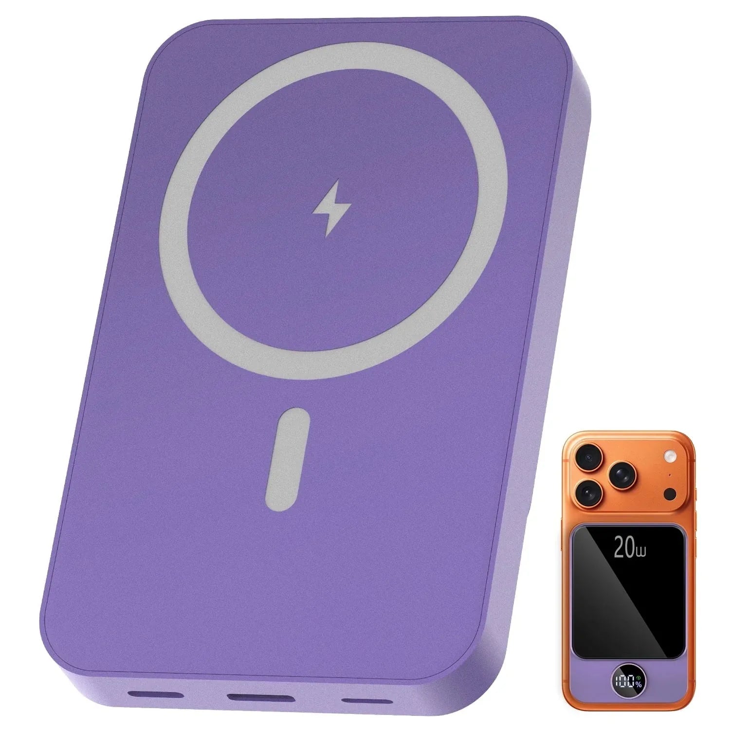 Magnetic Wireless Portable Charger, 10000mAh Power Bank with PD20w Fast Charging, USB C in&Out Battery Pack, Compatible with Mag-Safe for iPhone 17/16/15/14/13 Series, Samsung, Android, and More - USA MEGA SHOP