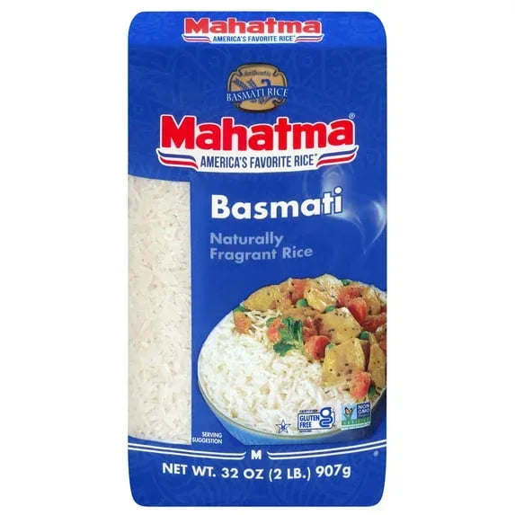 Mahatma Basmati White Rice, Fragrant Extra Long Grain, Gluten Free, 2 lb Bags - USA MEGA SHOP