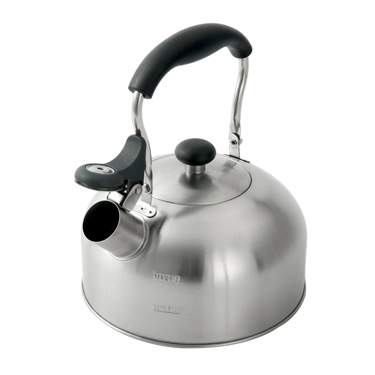 Mainstays 1.8-Liter Whistle Tea Kettle, Induction Compatible, Stainless Steel, Silver