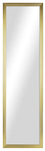 Gold rectangular wall mirror with slim frame, large vertical shape