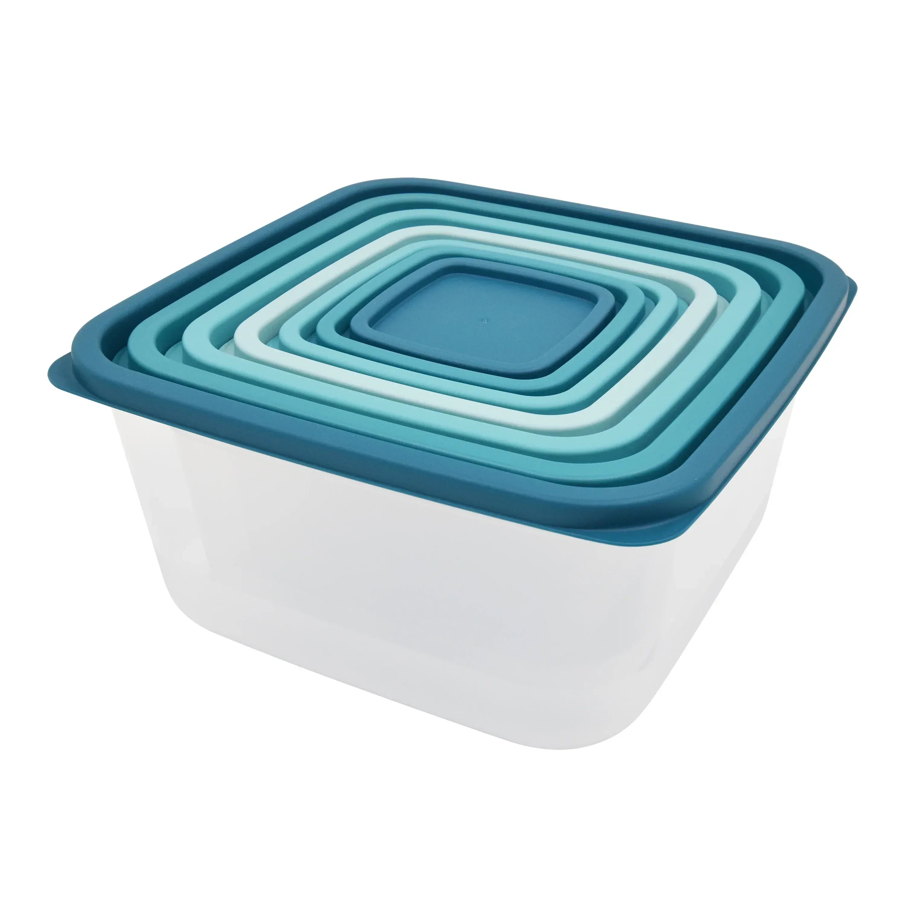 Mainstays Plastic Rainbow Food Storage Set, Multi Color, 14 Count