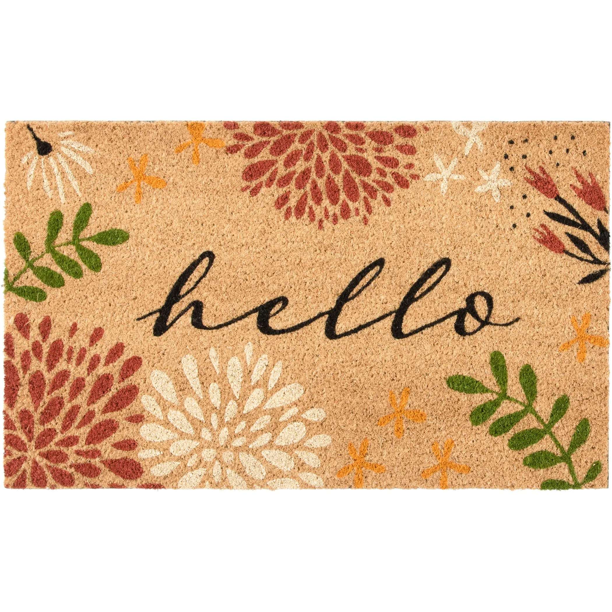 Mainstays 18X30 Hello Bloom Outdoor Coir Mat