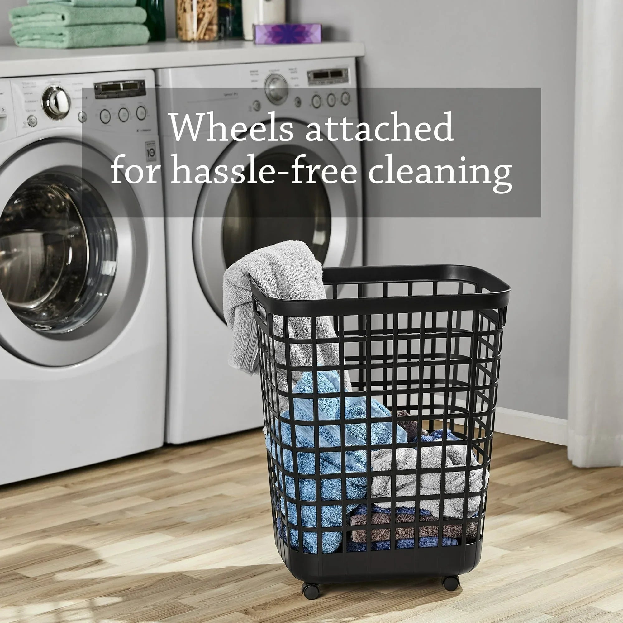 Mainstays 2.6 Bushel Rolling Laundry Hamper, Adult
