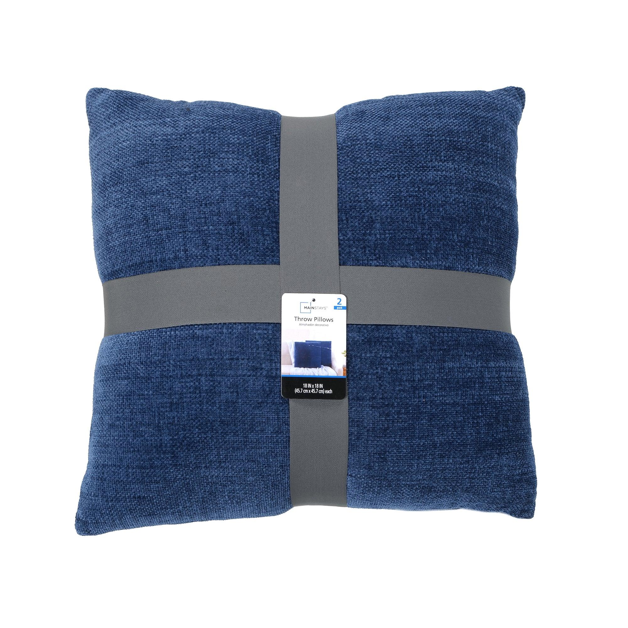 Mainstays 18" x 18" Solid Chenille Beige Polyester Decorative Pillow Set (2 Count)