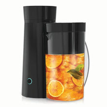 Black iced tea and coffee maker with 2 qt pitcher and fruit-filled jug