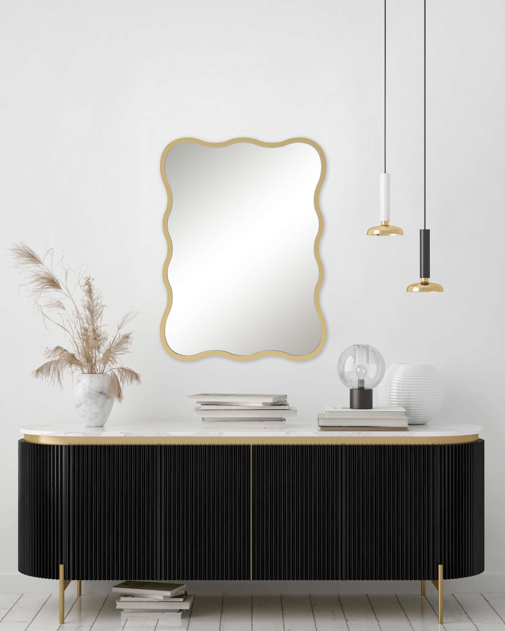 Mainstays 24x36 Gold Framed Large Wall Mirror for Bathroom or Living Room