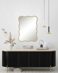 Mainstays 24x36 Gold Framed Large Wall Mirror for Bathroom or Living Room