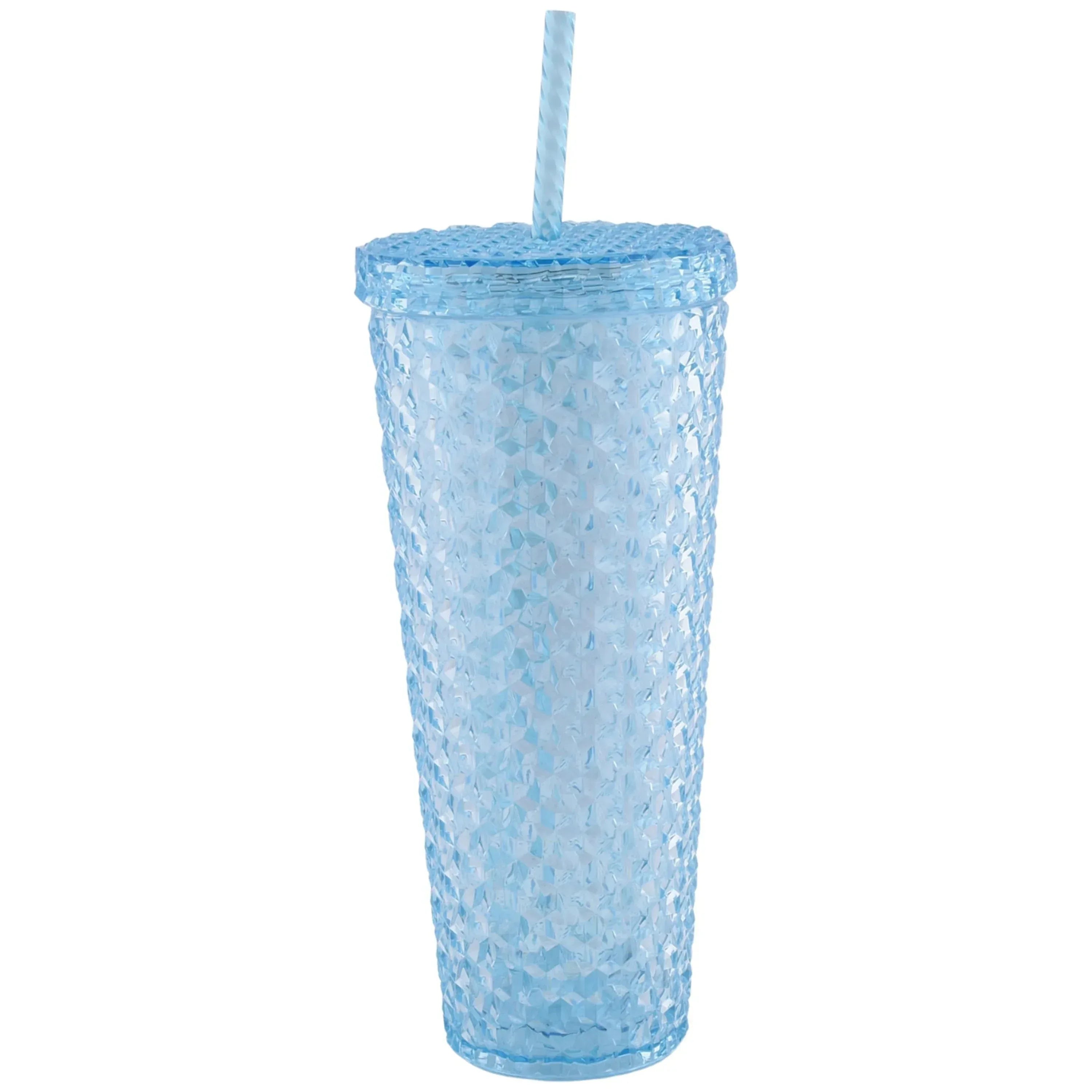 Mainstays 26 oz Rose Gold Plastic Tumbler, 4 Pack