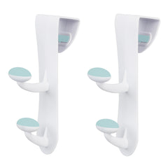 Mainstays White Over the Door Rubber Grip Hooks for Closet and Bathroom Storage, 2 Pack