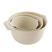 Papyrus beige nesting mixing bowls set of 3 with spouts and handles