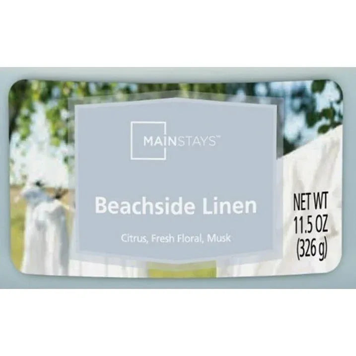 Mainstays 3-Wick Glass Jar Candle, Beachside Linen, Blue, 11.5 oz