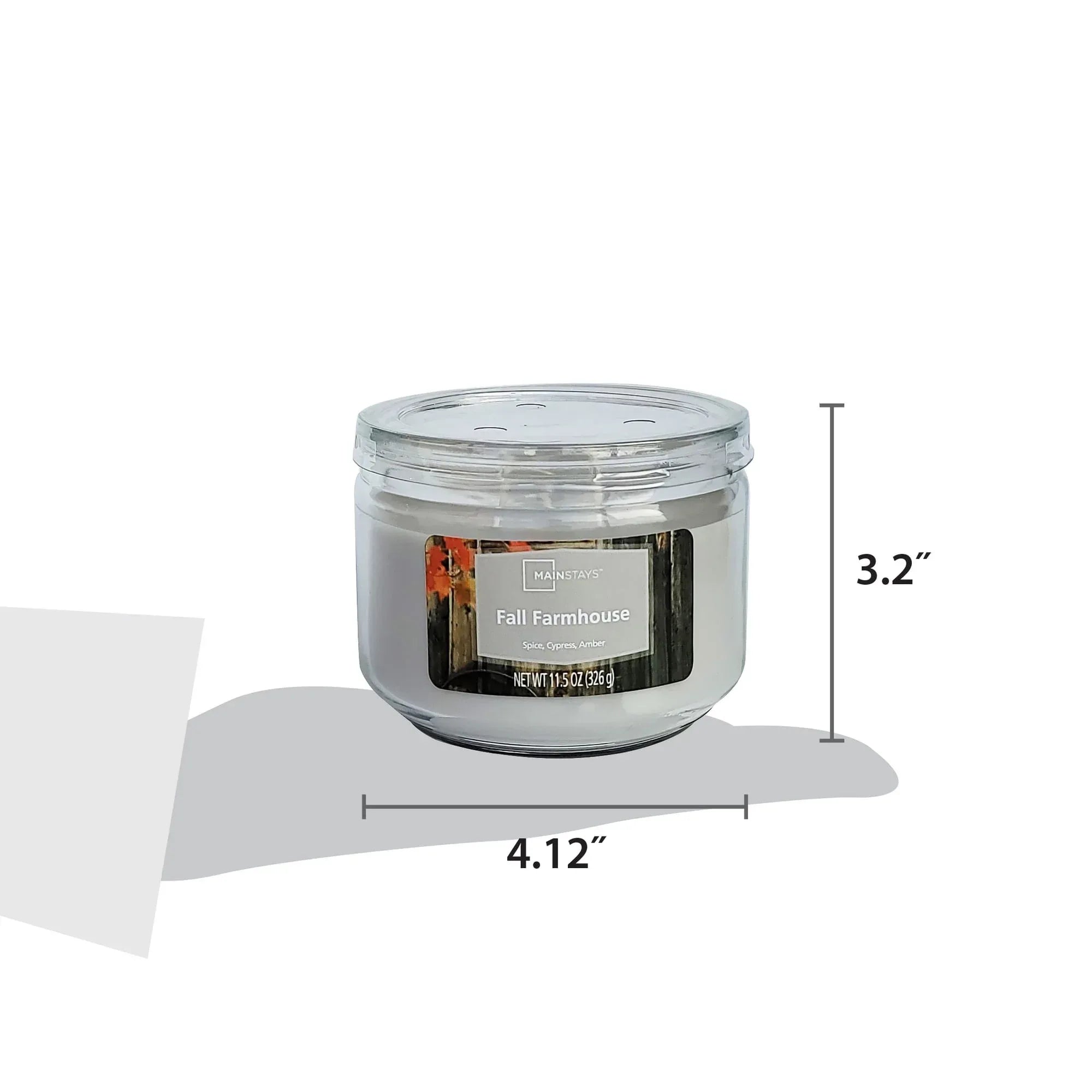 Mainstays Fall Farmhouse Scented 3-Wick Glass Jar Candle, 11.5 oz