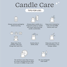 Candle care instruction graphic for jar candle use and wick trimming