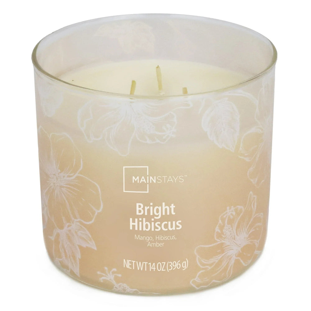 Mainstays 3-Wick Ombre Wrap Bright Hibiscus Scented Candle, 14 oz - USA MEGA SHOP
