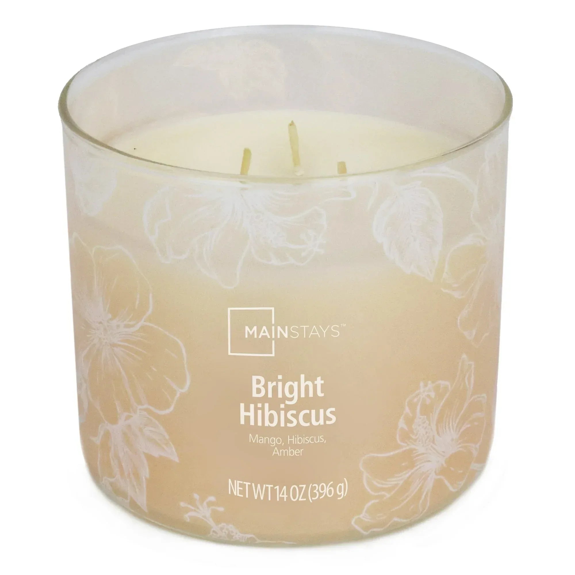 Mainstays 3-Wick Ombre Wrap Bright Hibiscus Scented Candle, 14 oz