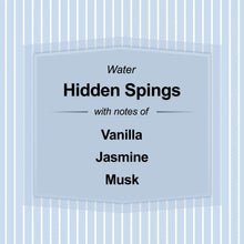 Scent notes graphic: Water, Vanilla, Jasmine, Musk