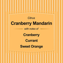 Cranberry Mandarin scent card with notes of cranberry, currant, sweet orange