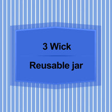 Scented candle info: 3 wicks and reusable jar
