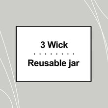 Candle features card: 3 Wick, Reusable jar
