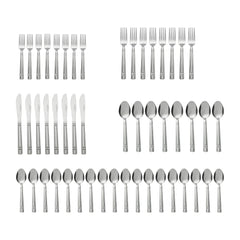 Mainstays 49 Piece Elena Adult Stainless Steel Flatware and Organizer Tray Value Set Silver, Service for 8