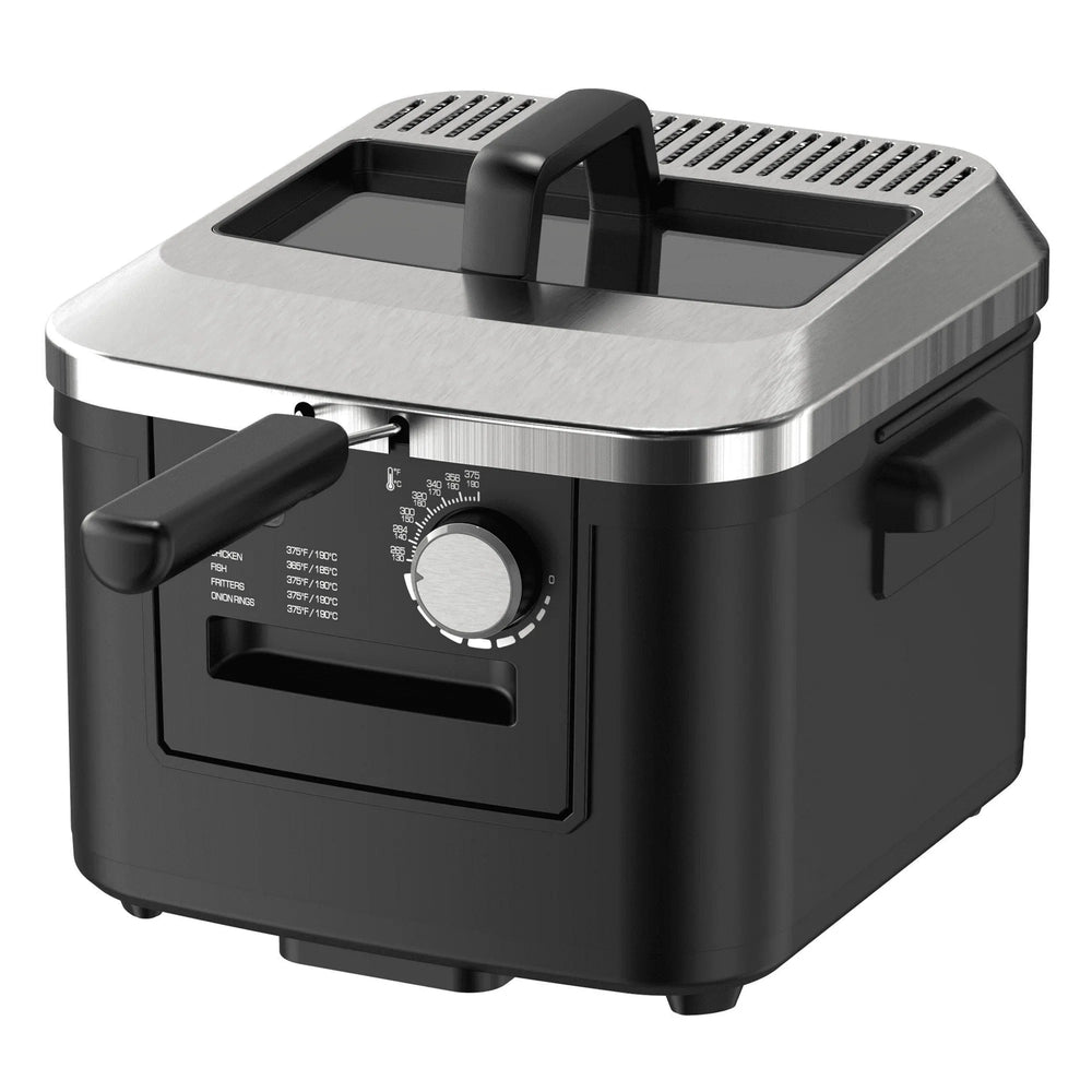 Mainstays 4L Electric Deep Fryer, Matte Black, Stainless Lid, 1800W - USA MEGA SHOP