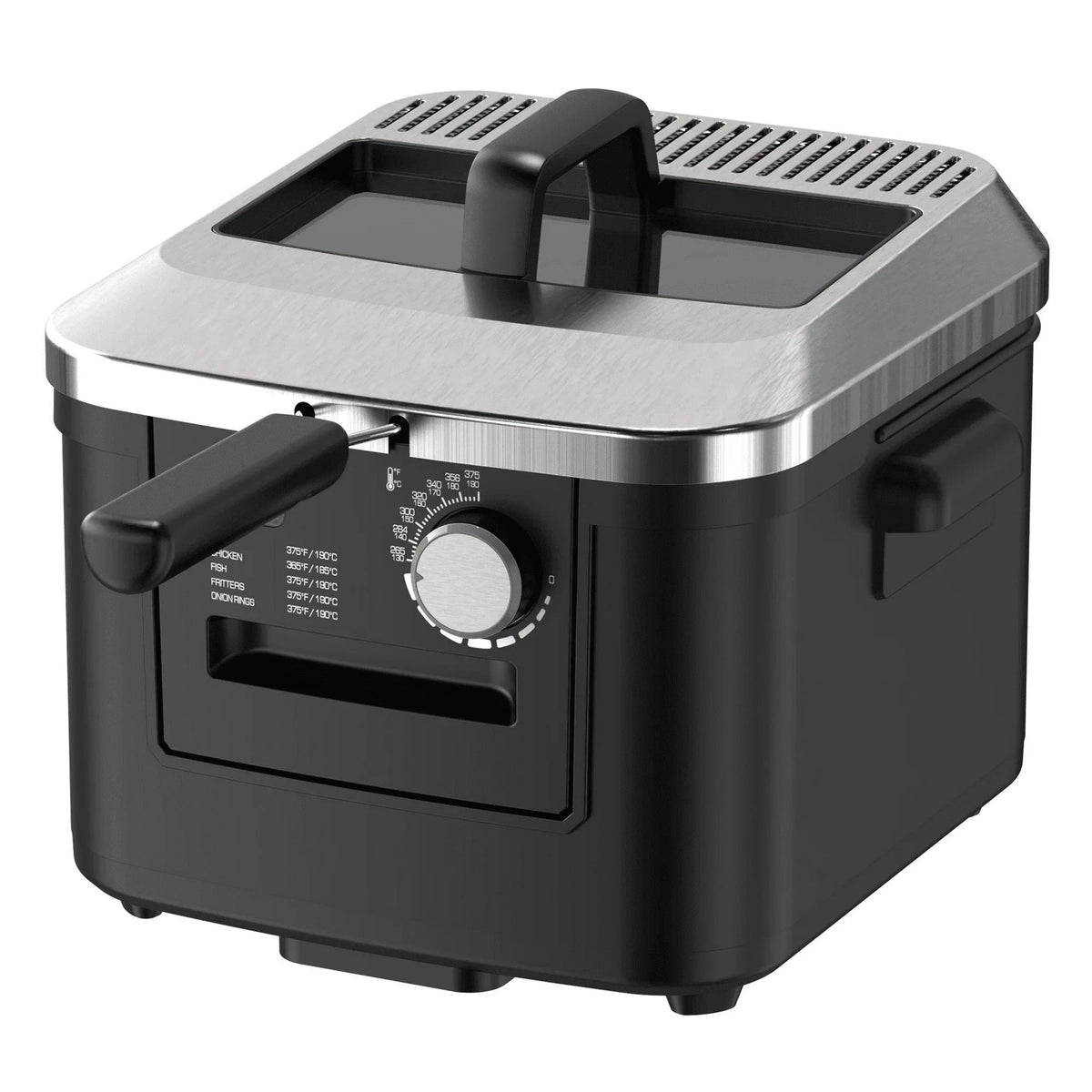 Mainstays 4L Electric Deep Fryer, Matte Black, Stainless Lid, 1800W - USA MEGA SHOP