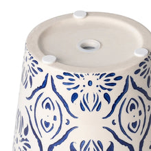 Round ceramic planter top rim with three openings, off-white interior