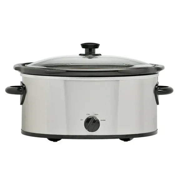 Mainstays 6 Qt Manual Slow Cooker, Stainless Steel
