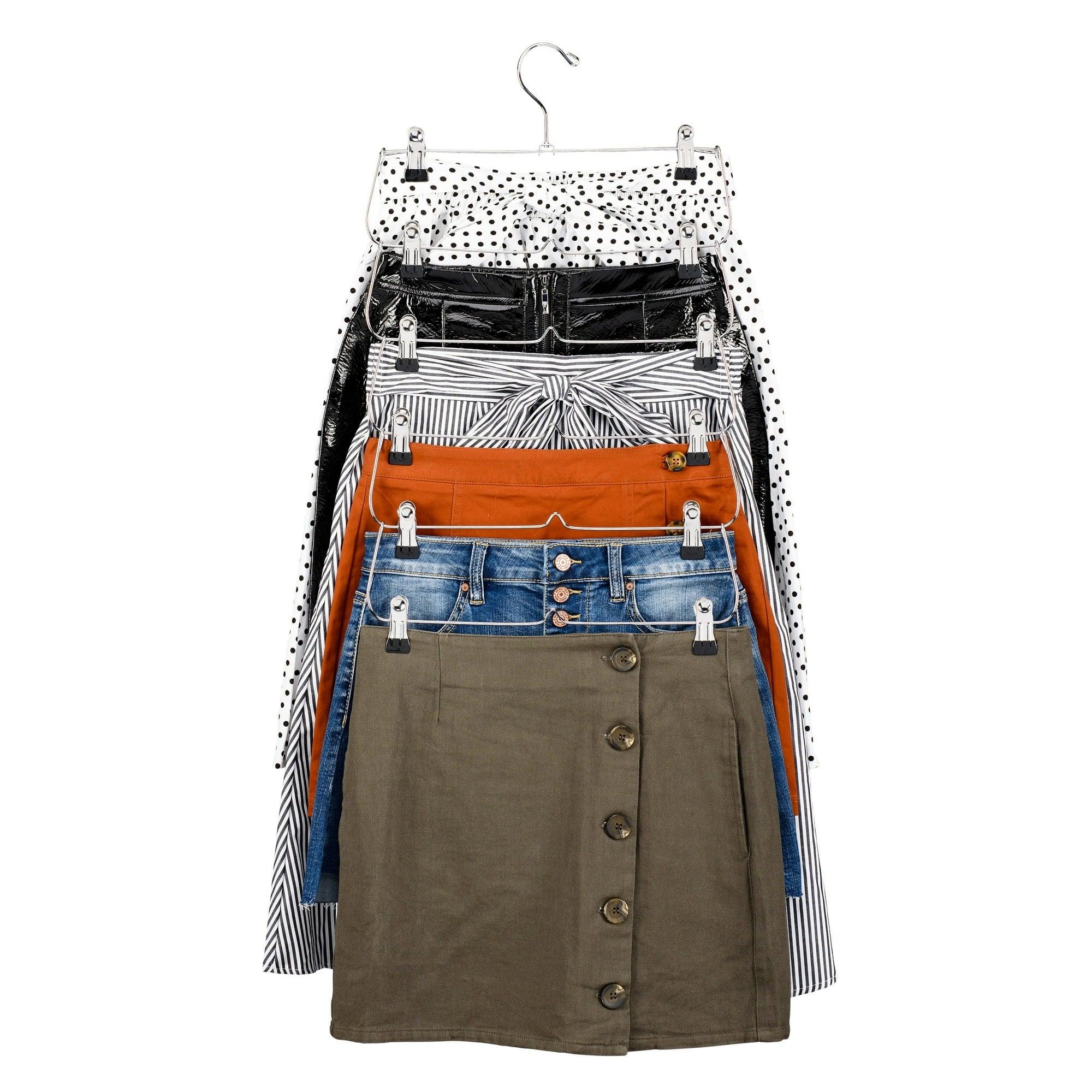 Mainstays 6-Tier Pant & Skirt Hanger, Heavy Duty Chrome Metal, Space Saving, 1 Count
