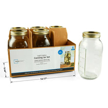 Half-gallon canning jar set with lids and rings, wide-mouth glass jars in box