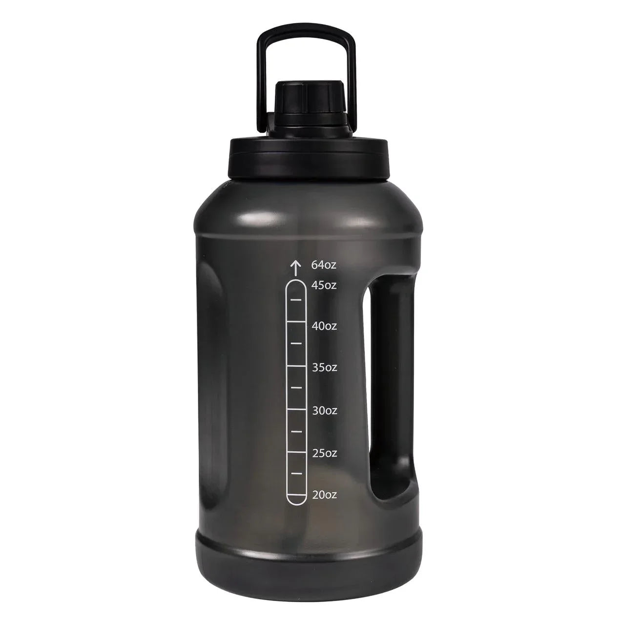 Mainstays 64 Fluid Ounces Water Bottle, Translucent Black, with Straw/ Chug 2 in 1 Lid, Light Weight, Reusable, Plastic - USA MEGA SHOP
