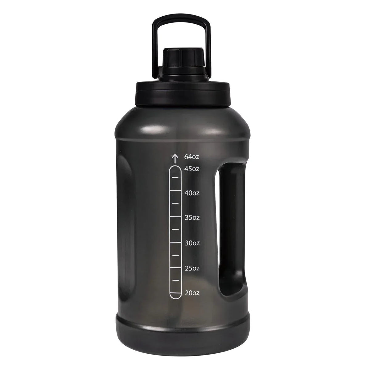 Mainstays 64 Fluid Ounces Water Bottle, Translucent Black, with Straw/ Chug 2 in 1 Lid, Light Weight, Reusable, Plastic - USA MEGA SHOP