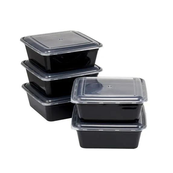 Mainstays 8 Cup Tall Square Meal Prep Food Storage Container, 5 Pack - USA MEGA SHOP