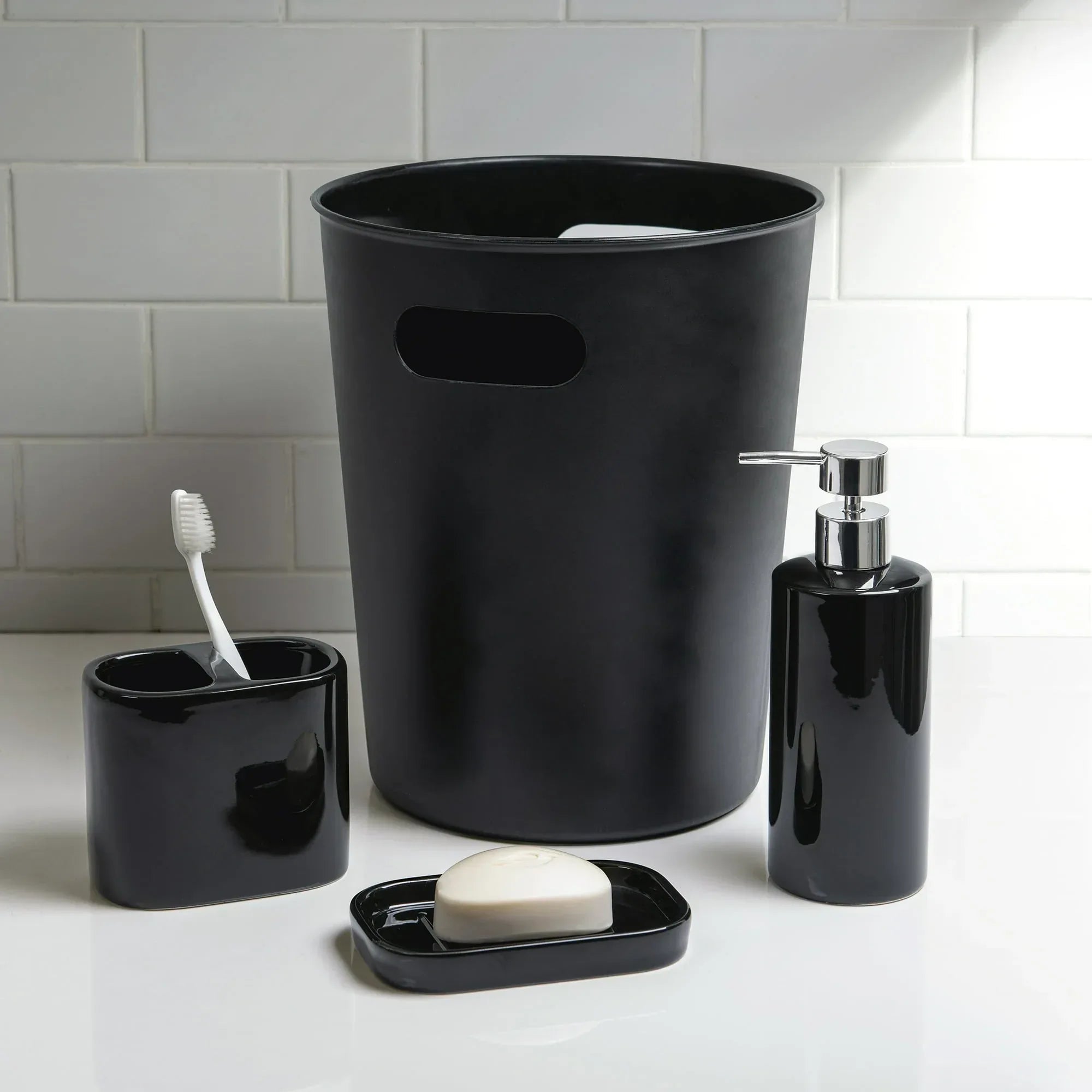 Mainstays Basic Rich Ceramic Toothbrush Holder for Adults