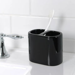 Mainstays Basic Rich Ceramic Toothbrush Holder for Adults