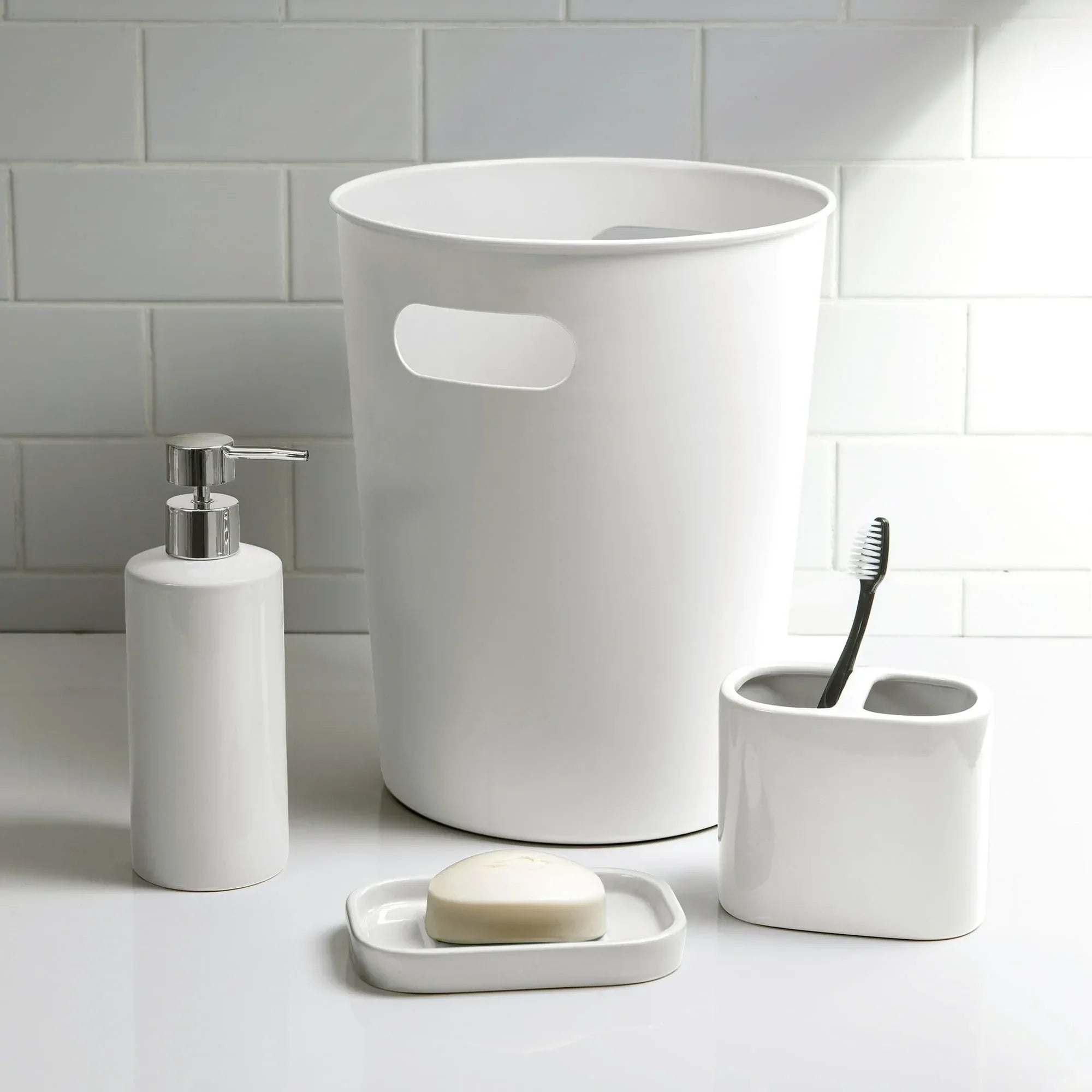 Mainstays Basic Rich Ceramic Toothbrush Holder for Adults
