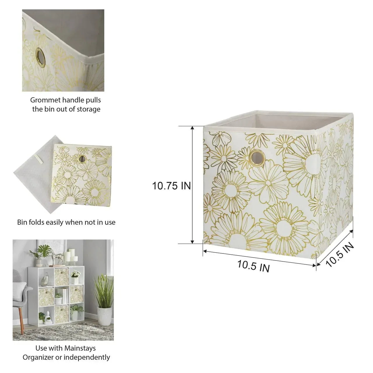 Mainstays Collapsible Fabric Cube Storage Bin