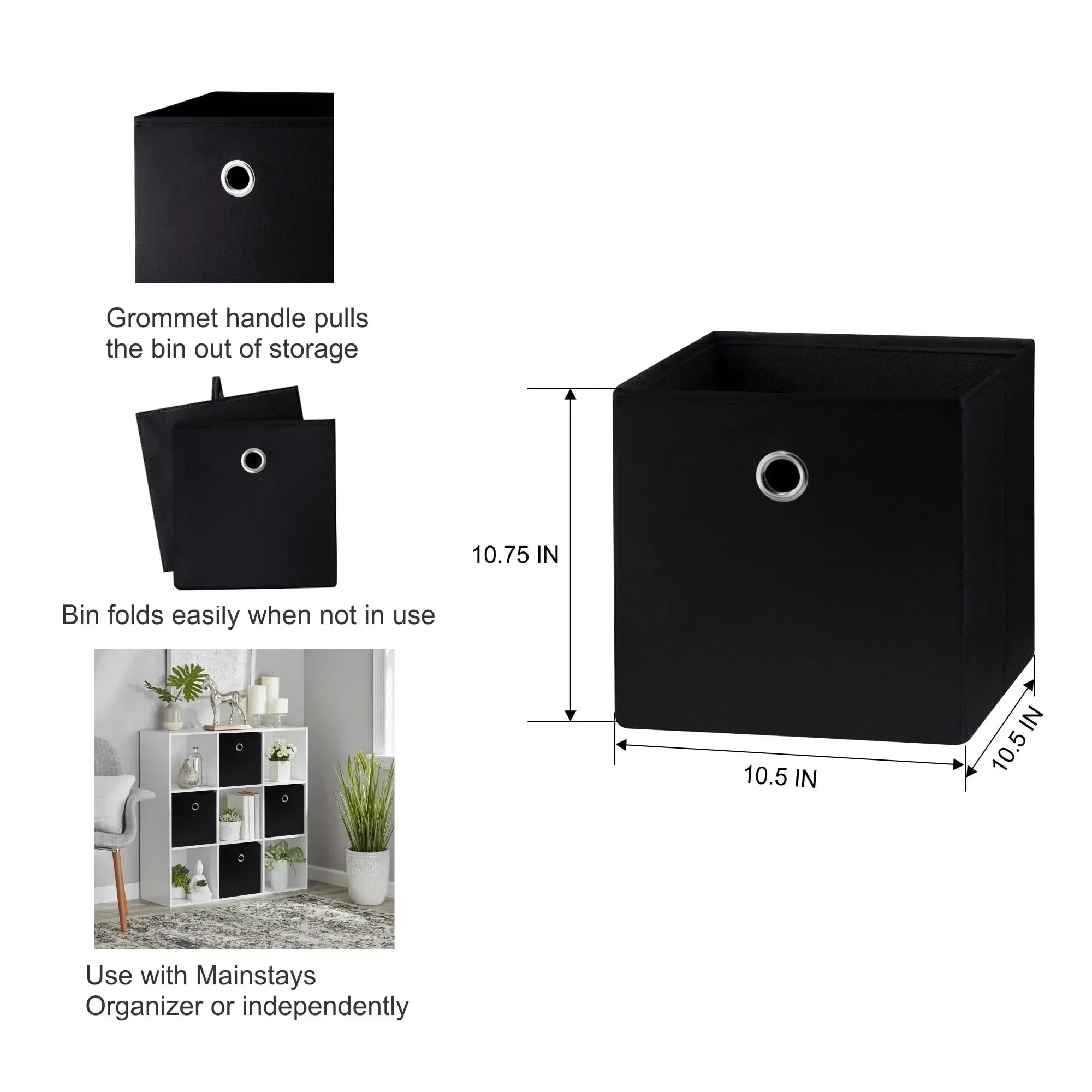 Mainstays Collapsible Fabric Cube Storage Bin