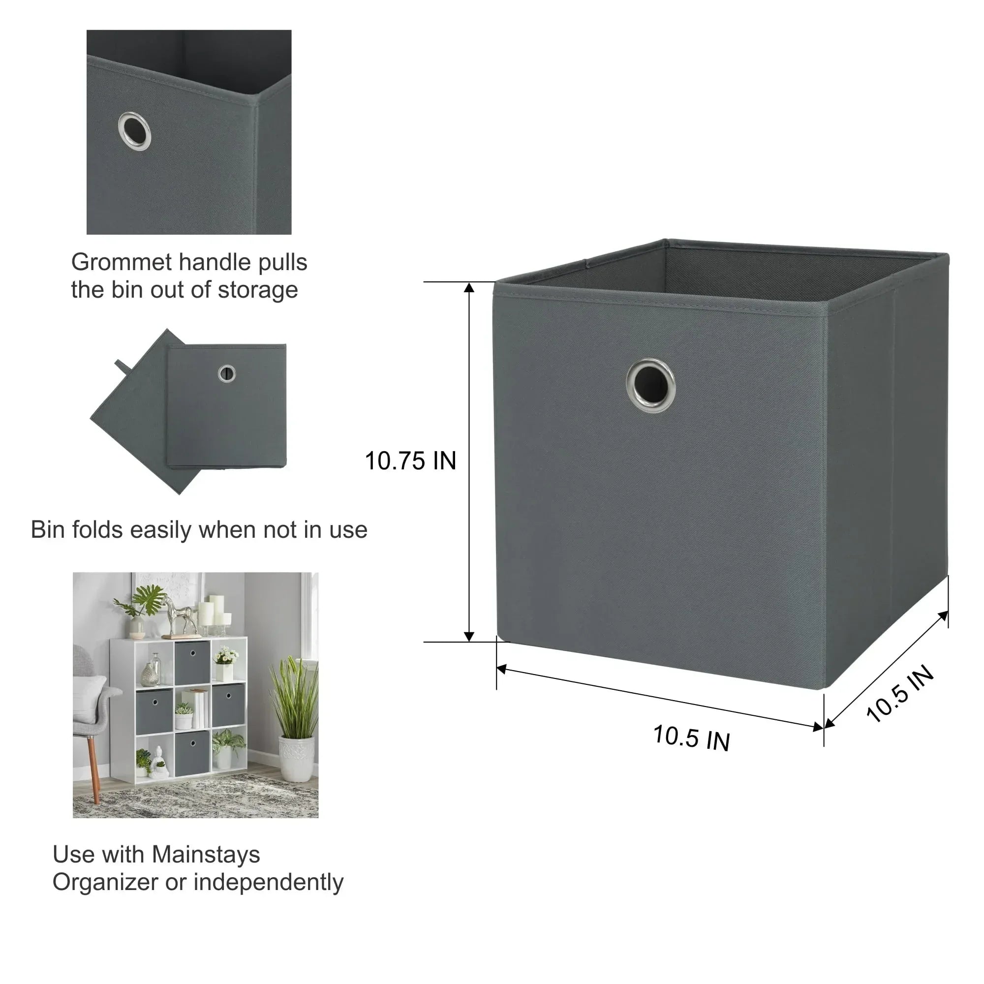 Mainstays Collapsible Fabric Cube Storage Bin