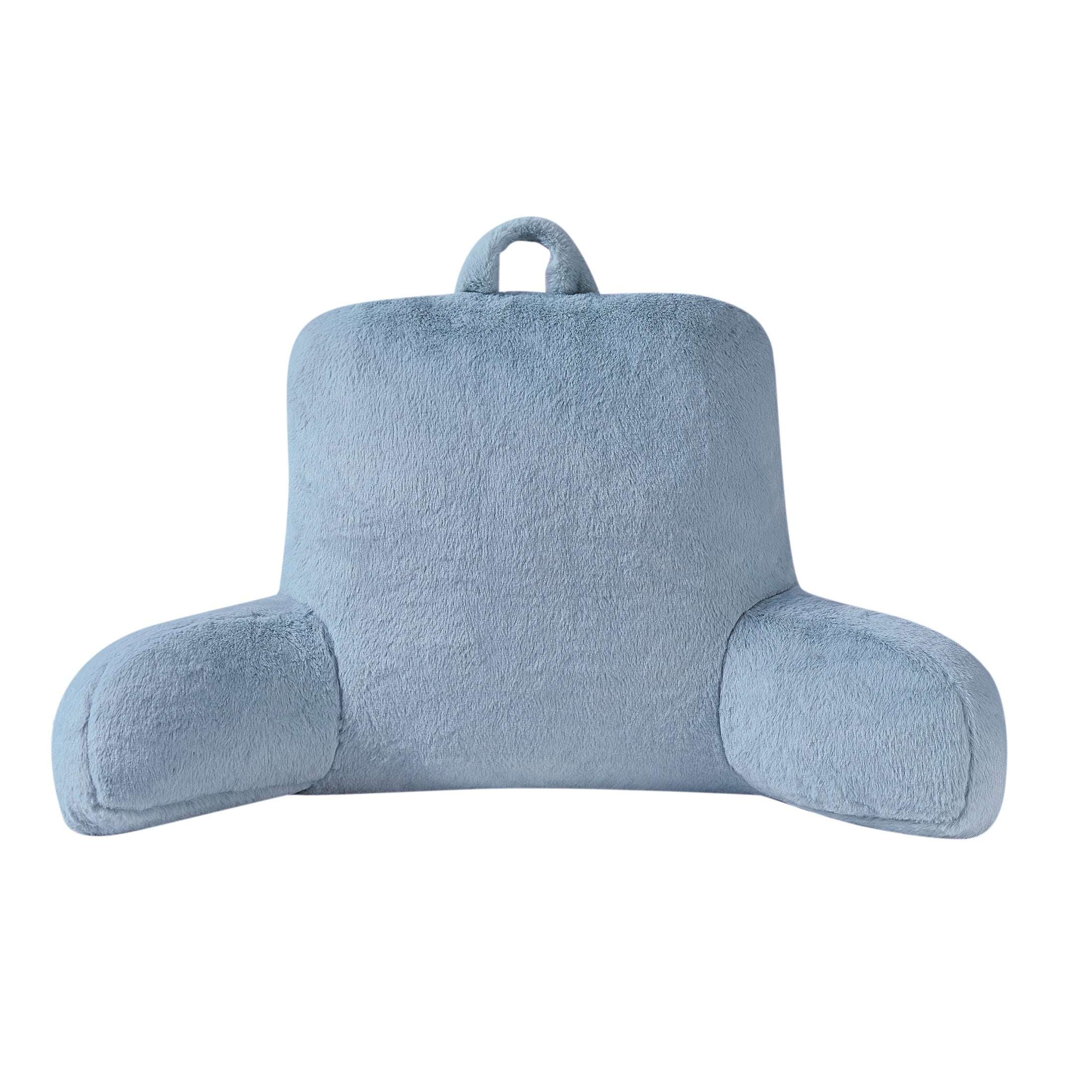Mainstays Faux Fur Plush Backrest Pillow, Specialty Size, Aqua